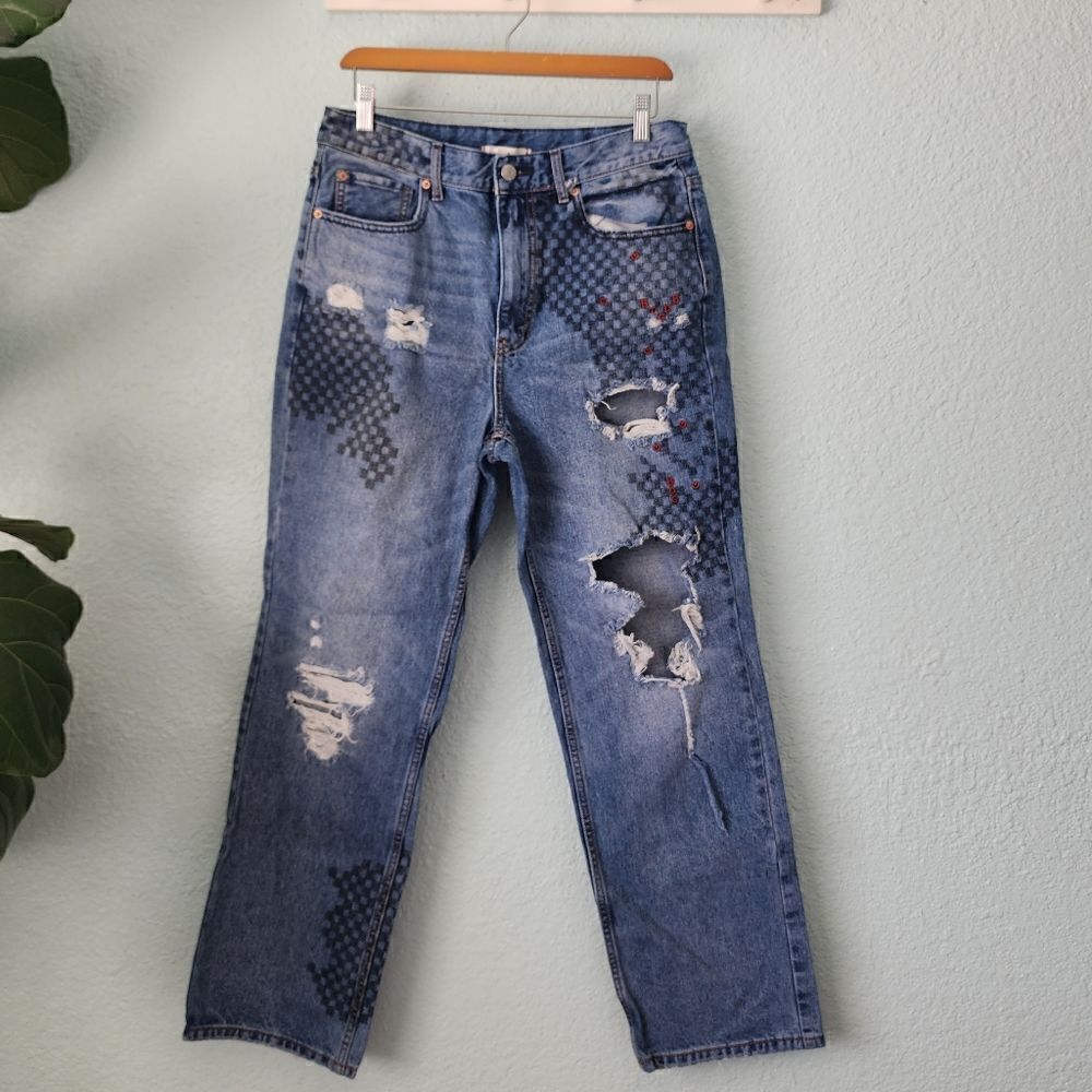 BDG Loose Straight distressed patriotic  jeans